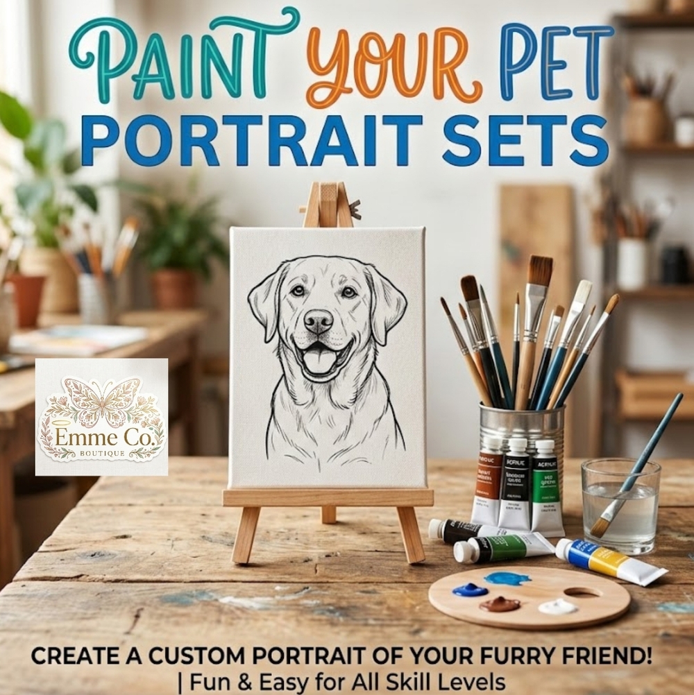 Paint Your Pet Portrait Kit - Canvas & Acrylic Paint Set